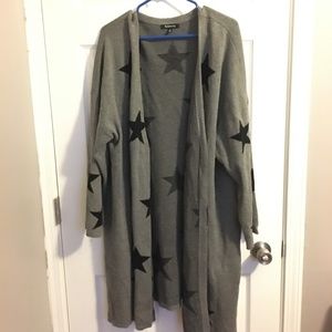 Long star print cardigan